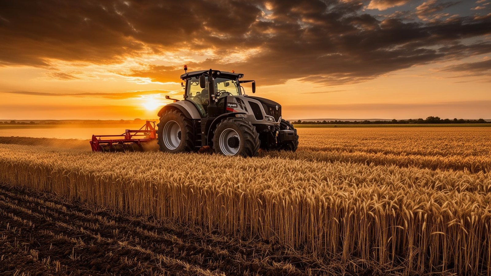 Traktor a Kiskunsági búzaföldön